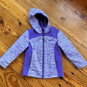 Girls warm raincoat/shell jacket that is fleece lined. Size 5/6